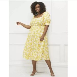 NWT ELOQUII Elements Women's Plus Size Blossom Print Fit and Flare Dress